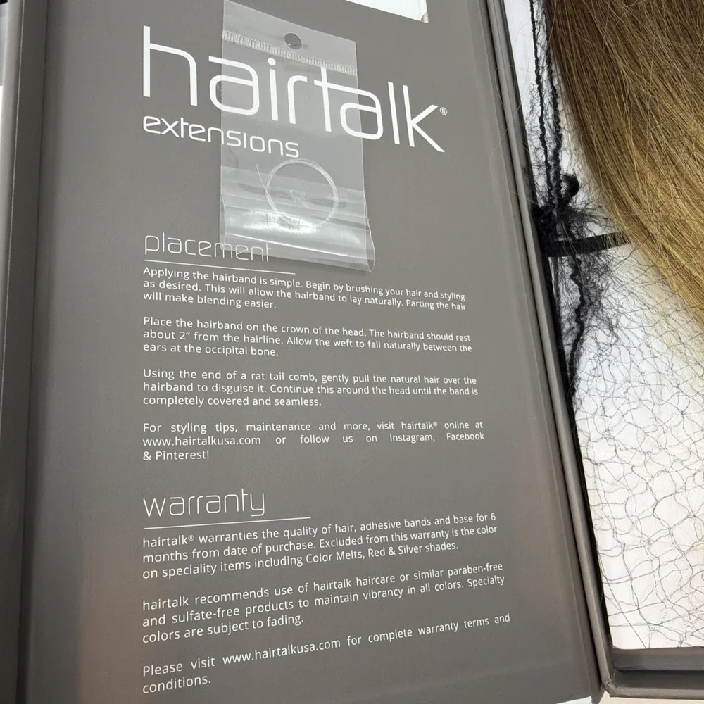 16 inch HairTalk Hairband, Balayage HaloCouture Golden Blonde, Halo Extensions.